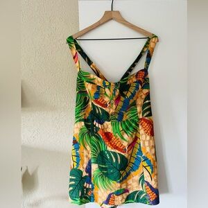 House Of Harlow 1960 Tropical Leaf Mini Dress